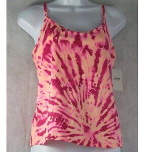 Jenni Women's Shelf-Bra Lounge Camisole Top, Juicy Melon Tie Dye